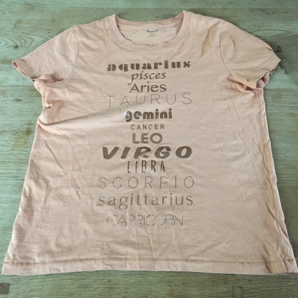 Madewell Zodiac Orange & Gold Zodiak t-shirt SZ S